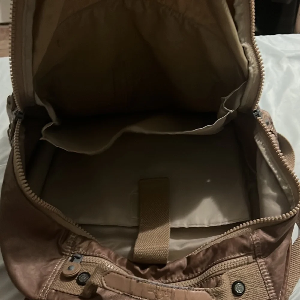 Kipling Gold Backpack + Pencil Bag